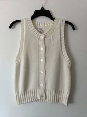 Song of Style Cream Button-Front Knit Vest